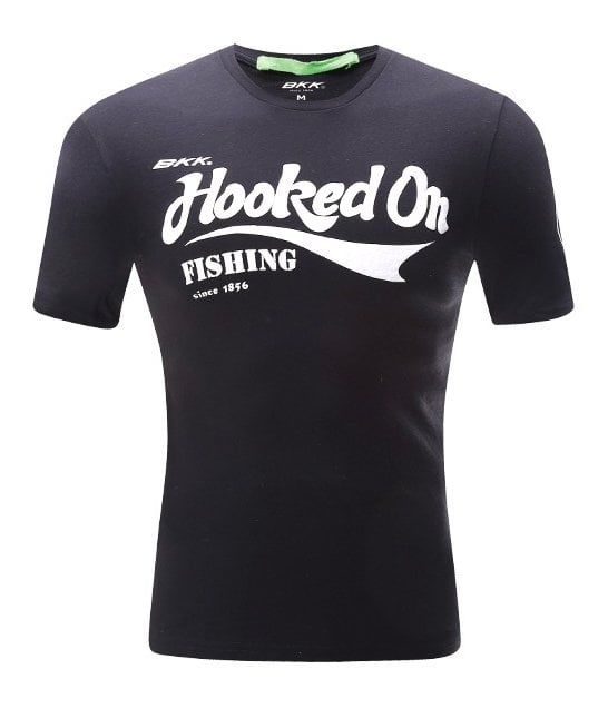 BKK Hooked On Fishing Siyah Tişört S