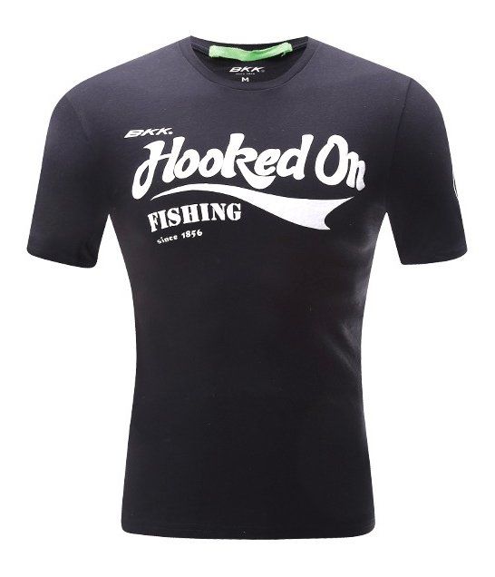 BKK Hooked On Fishing Siyah Tişört XL