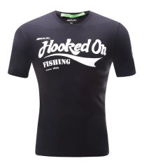 BKK Hooked On Fishing Siyah Tişört XL