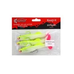 Captain 3575 Perfecto Soft 10cm Turna Silikonu 3'lü Paket Suni Balık 03