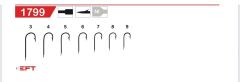 EFT Hook 1799 Beyaz Düz İğne 100 Adet 10