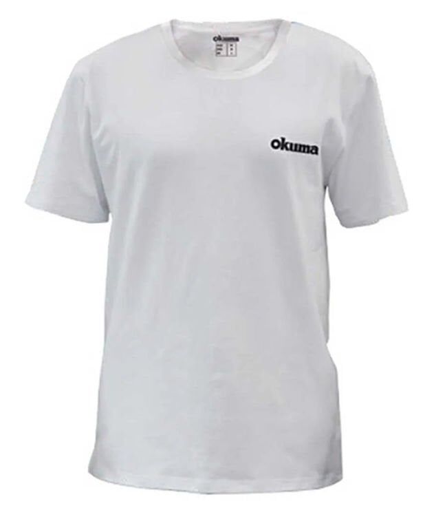 Okuma White Motif Cotton Short Sleeve Shirt S