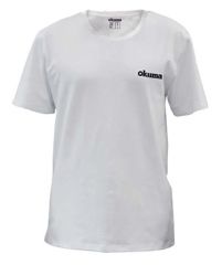 Okuma White Motif Cotton Short Sleeve Shirt M