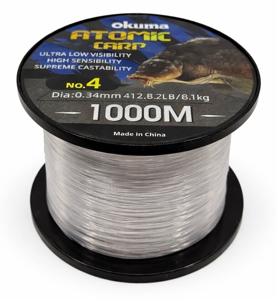 Okuma Atomic Carp Nylon Clear Color 1000m Misina 0.47mm