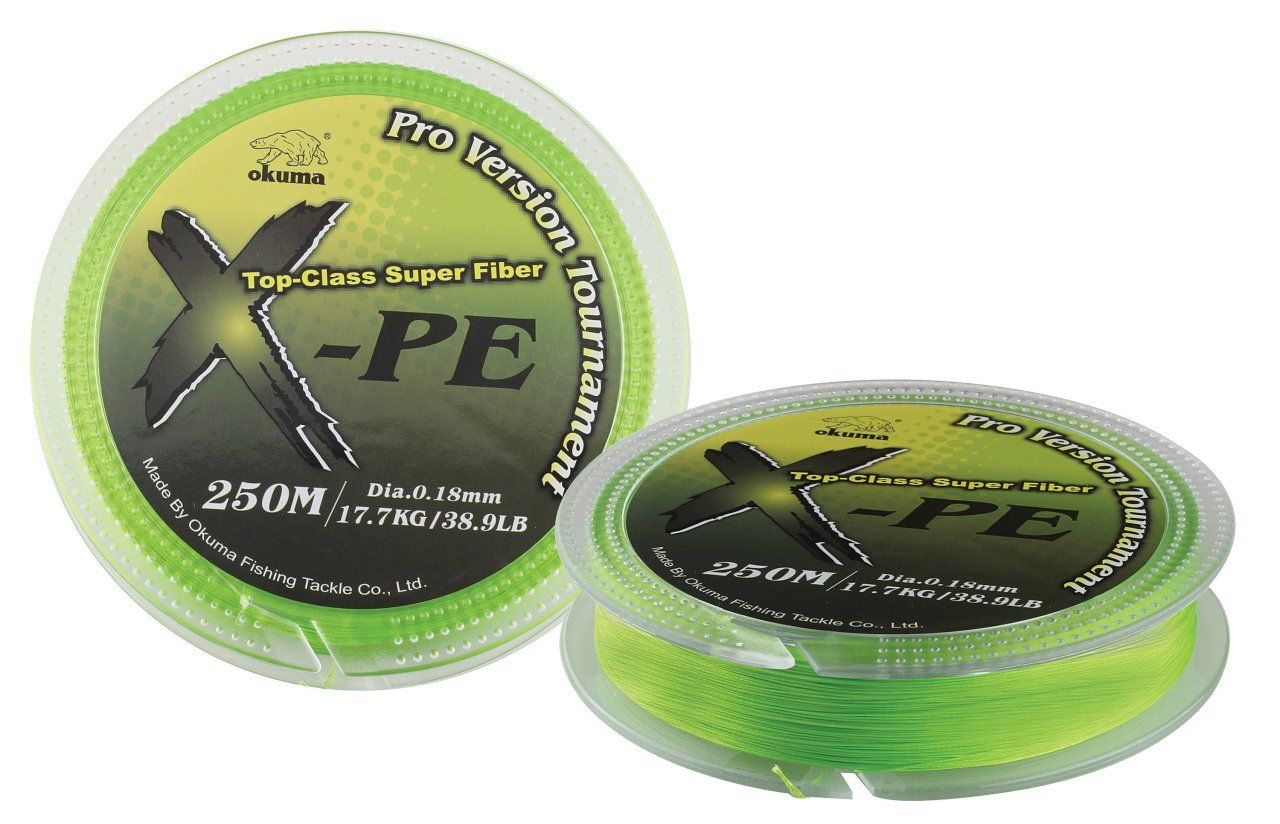 Okuma X-PE Dynema 8 Kat 250 mt Green Örgü İp Okuma X-PE Dynema 8 Örgü 250 mt 0,18 Green Misina