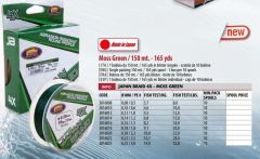 Lineaeffe 150 mt 4 örgü yeşil ip(Made in Japan) 0,08 mm