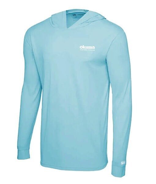 Okuma Aquatek Long Sleeve Hooded Sun Shirt Tahiti Blue XL