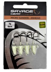 Savage Gear LRF Micro Sandeel Jighead Glow 4 Adet #8 1,5gr