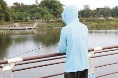 Okuma Aquatek Long Sleeve Hooded Sun Shirt Tahiti Blue L