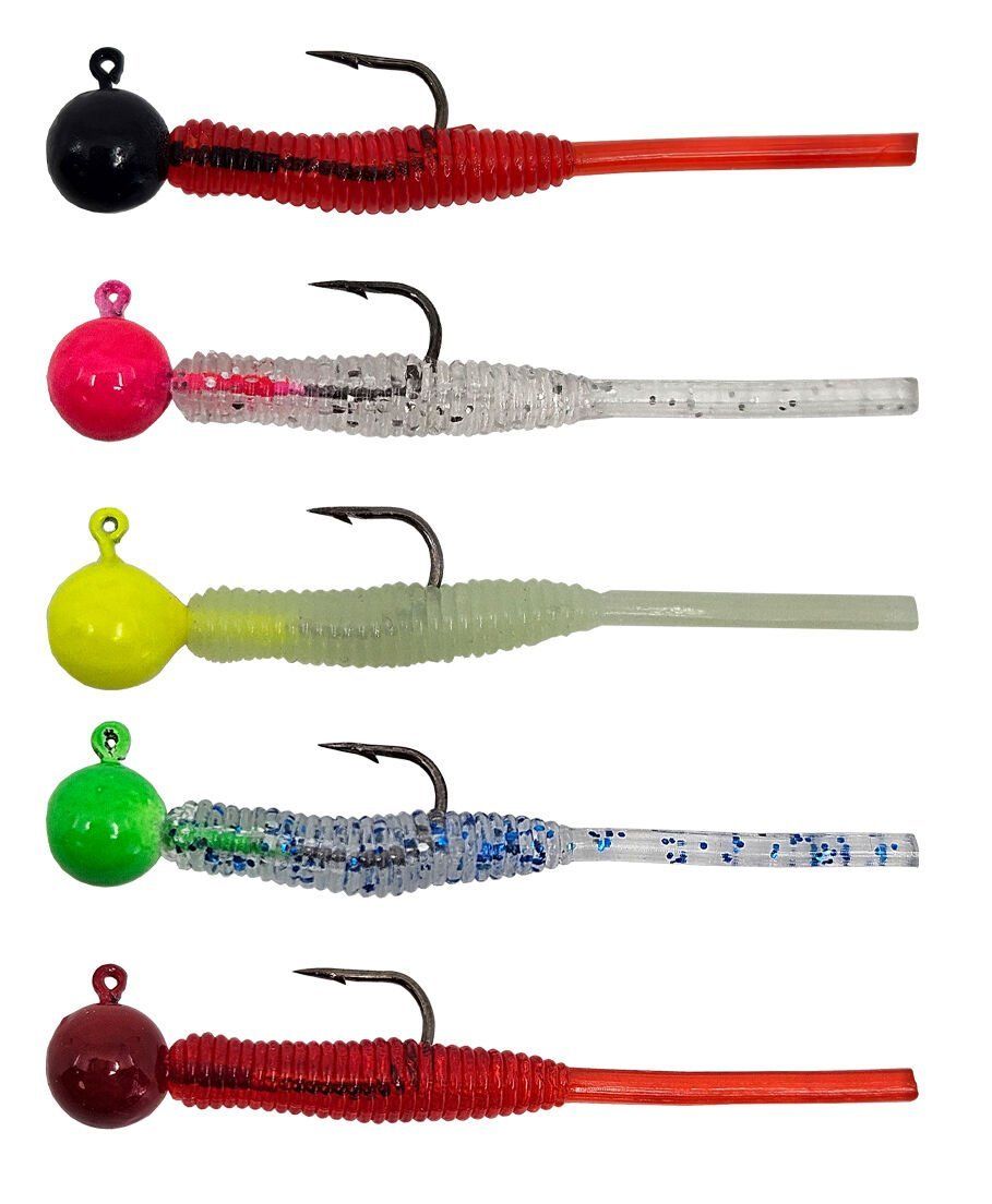 Kendo Hook Worm Jighead+Lrf Silikonu 2gr+4.5cm 5 Adet Head Yellow+Green Glow