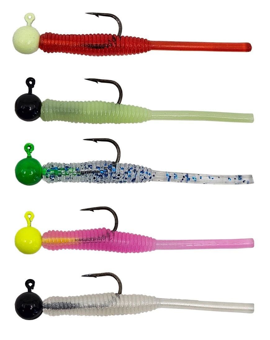 Kendo Hook Worm Jighead+Lrf Silikonu 1gr+4.5cm 5 Adet Head Yellow+Luminous Pink