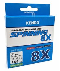 Kendo Spınnıng 8X Fıghtıng 150 mt Örgü ip (Apple Green) 0,21mm