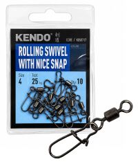 Kendo Rolling Swivel With Nice Snap 1/0  6pcs