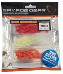 Savage gear Lrf Ragworm Kit 18+2 Adet (UV-Red-Pink-Glow)