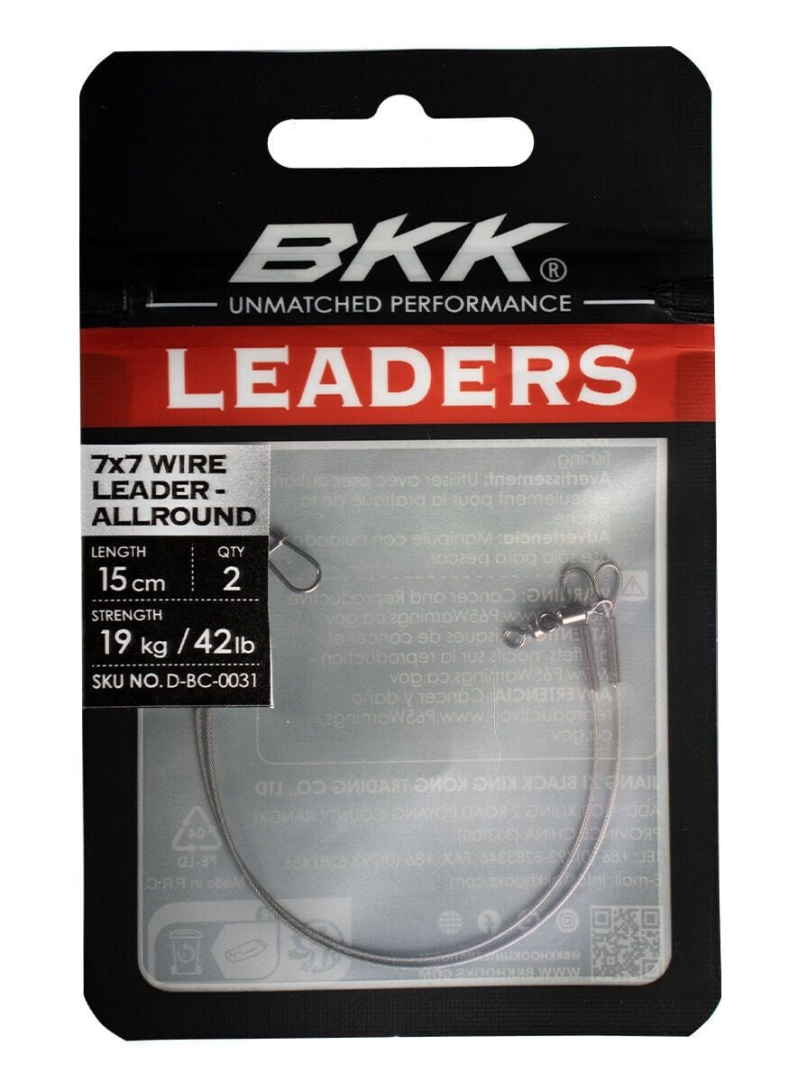 BKK 7X7 Wire Leader Allround Duolock Snap 15 cm 9 kg