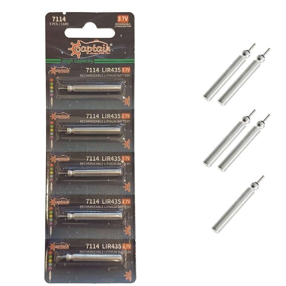 Captain 7114 Fosfor ve Şamandra İçin Şarj Olan Pil 5li Paket