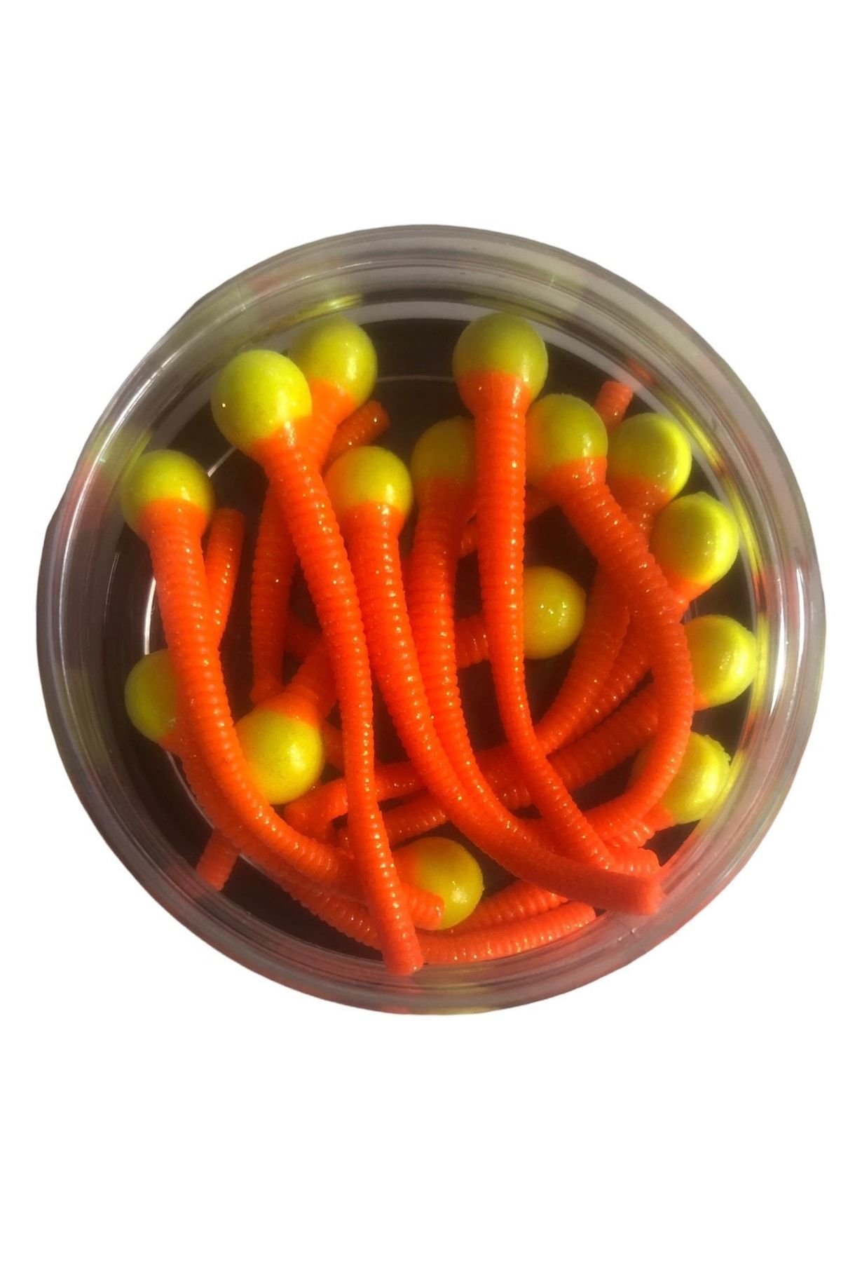 Trout Yüzen Peynir Aromalı Kuyruklu Çift Renkli Silikon Alabalık Yemi Sarı Turuncu