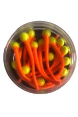 Trout Yüzen Peynir Aromalı Kuyruklu Çift Renkli Silikon Alabalık Yemi Sarı Turuncu