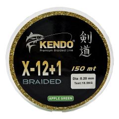 Kendo X-12+1 Braided 150m Apple Green Örgü İp 0,20mm