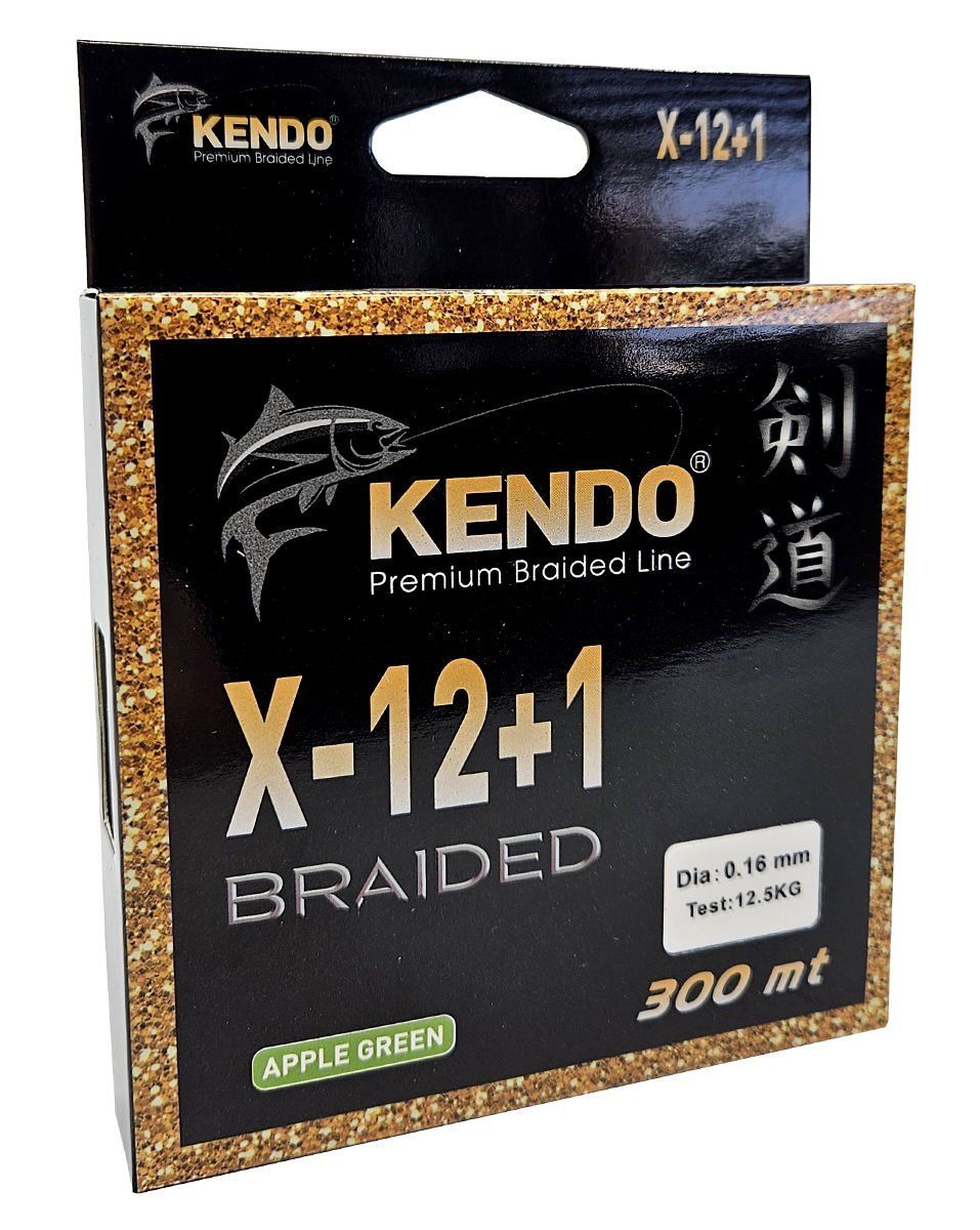 Kendo X-12+1 Braided 300m Apple Green Örgü İp 0,14mm